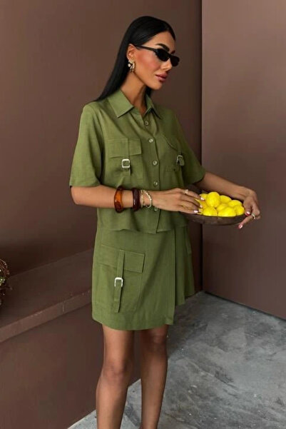 GENCULUS Shirt Shorts Skirt Viscon Linen Suit 10162