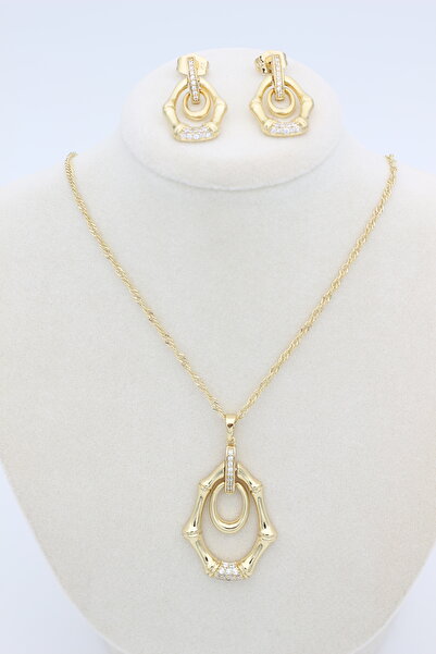 XUPING JEWELRY STİL İNCİSİ/XUPING JEWELRY KEMİK MODEL ZİRKON TAŞLI KOLYE TAKIM