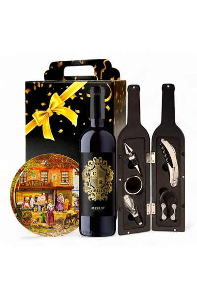 CADOURI RAFINATE Set cadou premium pentru bărbați – vin Nobilius, accesorii p...