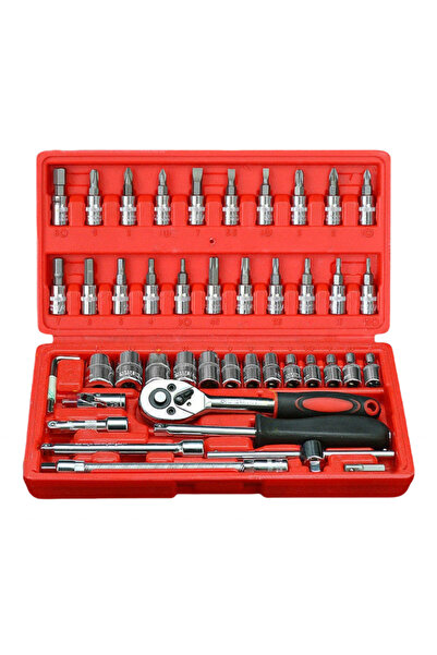 Generic مجموعة مقابس مترية ومجموعة مفاتيح ربط سقاطة وأداة إصلاح السيارة وأدوات يدوية