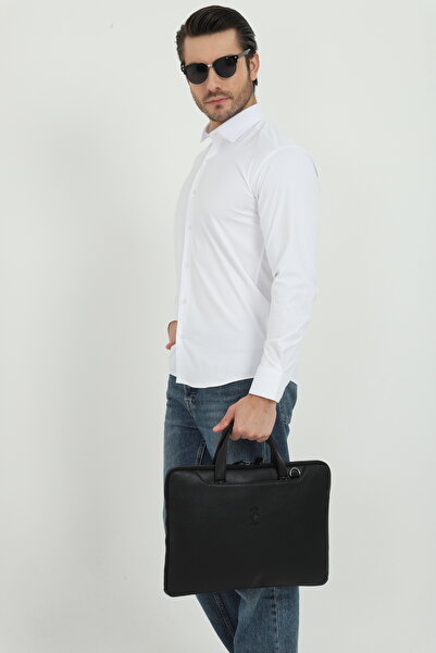 en deri Black MacBook and Notebook 13-14 Inch Compatible Laptop and Briefcase