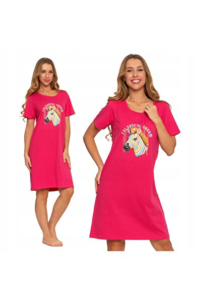 MORAJ Ladies' Nightgown Pink Pajamas Cute Zebra Coloured Comfortable - XL