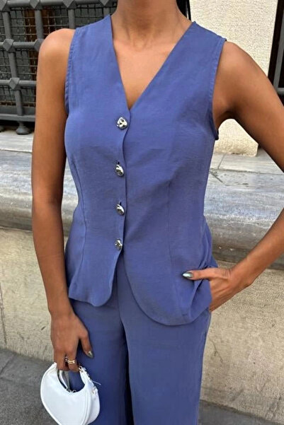 GENCULUS Lace-Up Back Vest Plazza Pants Room Set 1020208