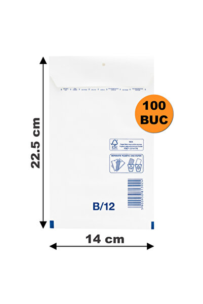 OEM Set de 100 plicuri autoadezive cu bule, rezistente la șocuri, albe, B12, ...