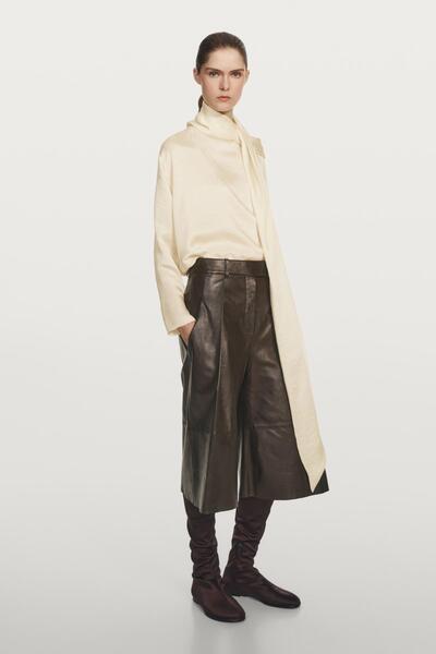 Massimo Dutti Fular detaylı dökümlü bluz - STUDIO