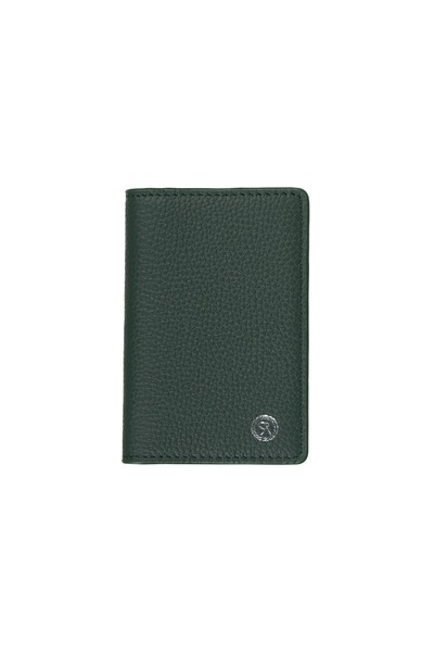 Reg Design حافظة بطاقات/محفظة من الجلد الطبيعي بغطاء أخضر داكن