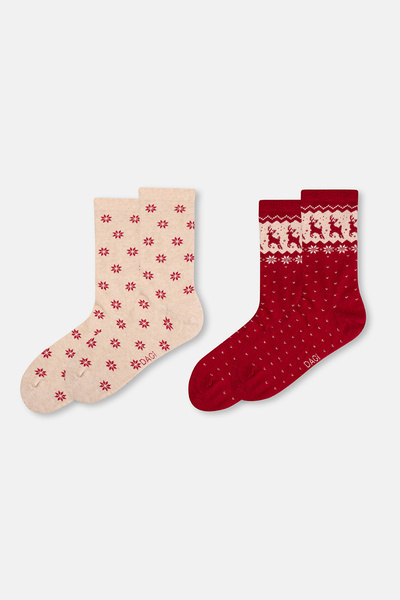 Dagi Women's 2-Piece Deer Patterned Socks