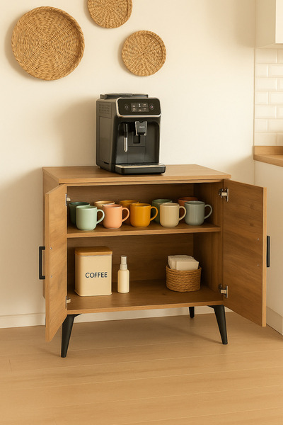 bangu Kahve Köşesi Dolabı ( Derinlik 47 cm ) Çok Amaçlı Dolap ( 60 cm ) Raflı...