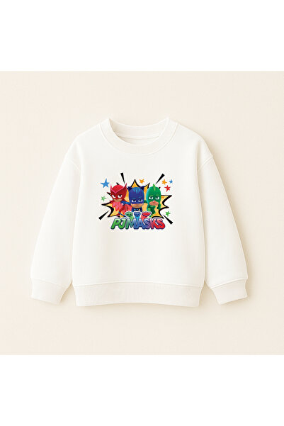 fasardi Піжама Pjmasks з принтом Oversize 3 нитки без шардону з довгими рукавами унісекс дитячий світшот