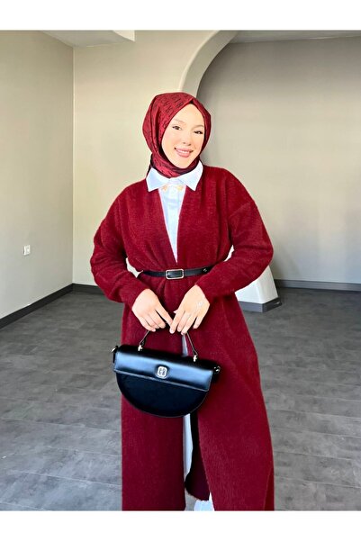 Queensland Women's Oversize Long Knit Cardigan with Belt Detail