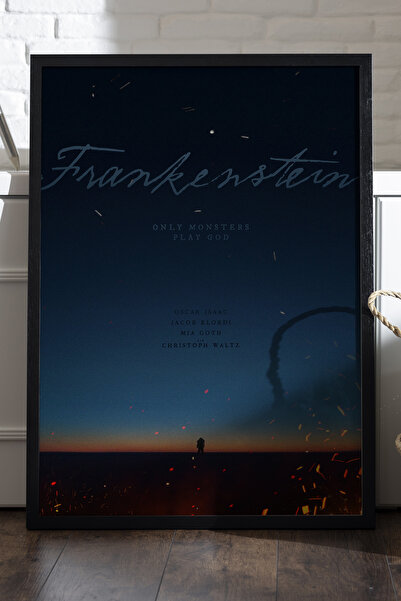 Duvarda Frankenstein crni drveni uokviren poster, filmska zidna slika