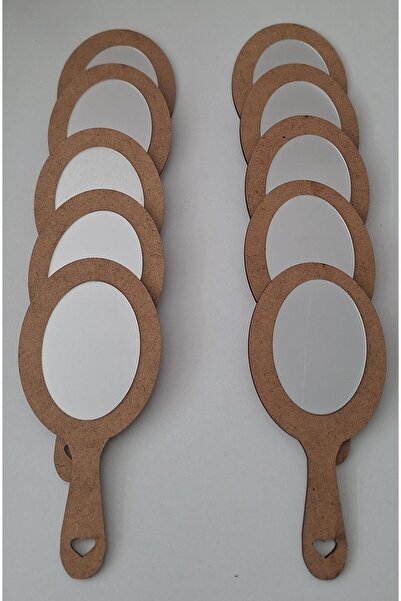 Ebrulisler 10Pcs Wooden Hand Mirror School Nursery Activity Activity Family Participation Painting