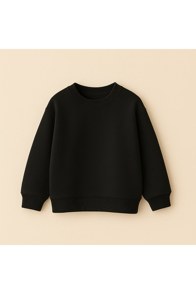 fasardi Oversize Fit Long Sleeve 3 Thread Basic Unisex Children's Sweatshirt Without Embroidery