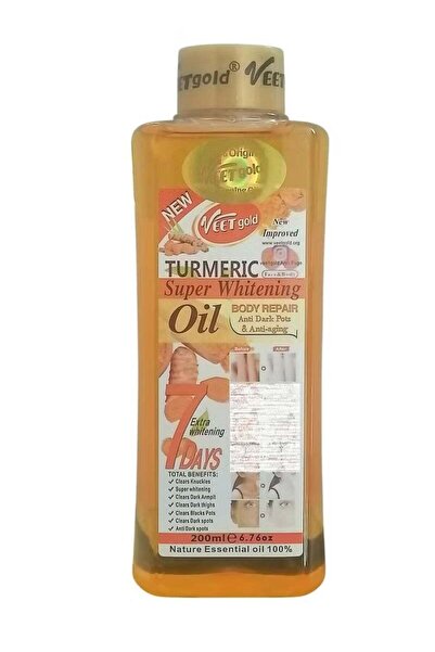 Veet Gold Fit Gold Turmeric Oil for Intense Body Repair and Ultra Whitening, 200 ml