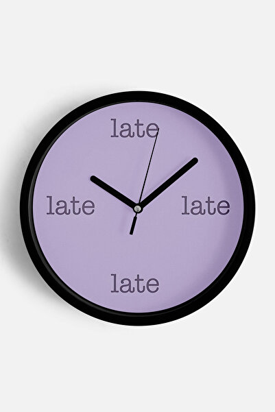 JHAAR ساعة حائط حديثة - 30 سم - هيكل أسود مع واجهة زجاجية - آلية صامتة