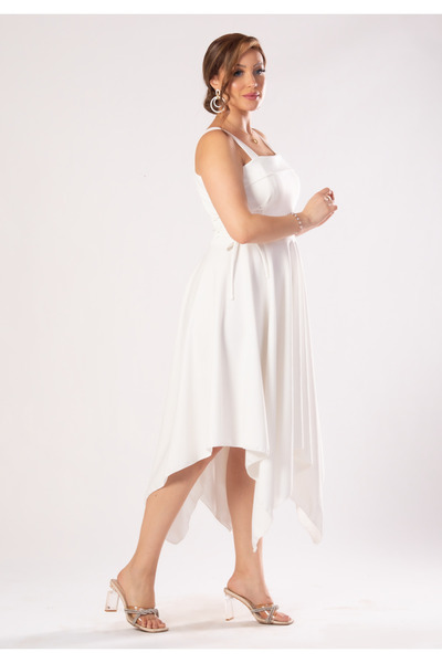TREASUREISLAND Soft midi crepe sleeveless dress