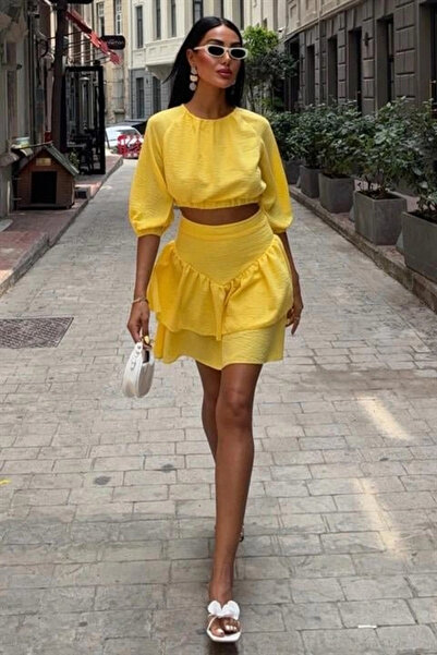 GENCULUS Crop blouse and layered skirt set 10207