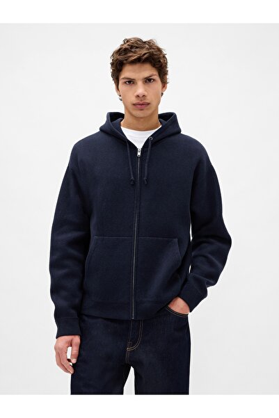 GAP Erkek Lacivert Heavyweight CashSoft Hırka