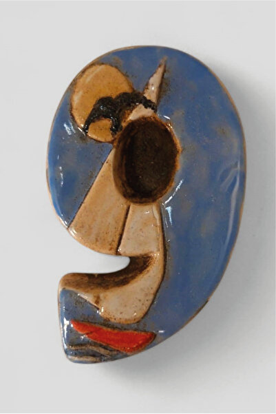 toprakanaart Kapı Numarası Seramik Yelkenli Handmade - No 9 8 × 13 × 2 cm