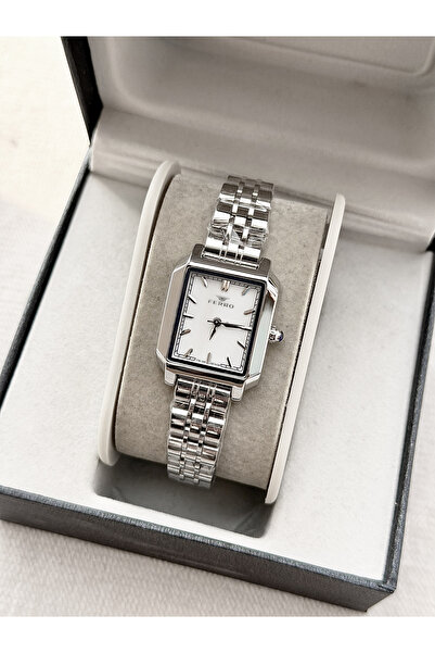 FERRO Silver Steel Band Women Wristwatch Fm88282A-A 2 Years Warranty 3 Atm Water Resistant Gift Packed