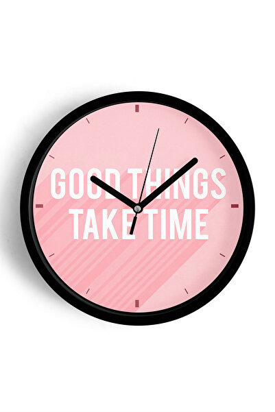 JHAAR تصميم حديث مكتوب عليه - ساعة حائط بعبارة 'الأشياء الجيدة تأخذ وقتًا' - ...