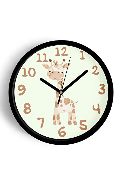 JHAAR Ceas de perete modern pentru camera copiilor cu tematică girafă adorabi...