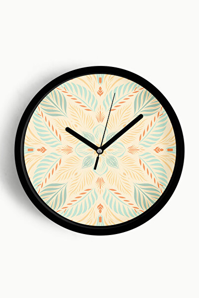 JHAAR Ceas de perete modern cu design vintage cu flori și frunze tropicale - ...