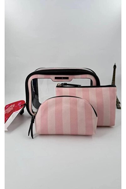 gül sezgin butik حقيبة مكياج نسائية مع حقيبة صغيرة وثلاثة أقفال سحابية ومنظم للسفر والعناية الشخصية