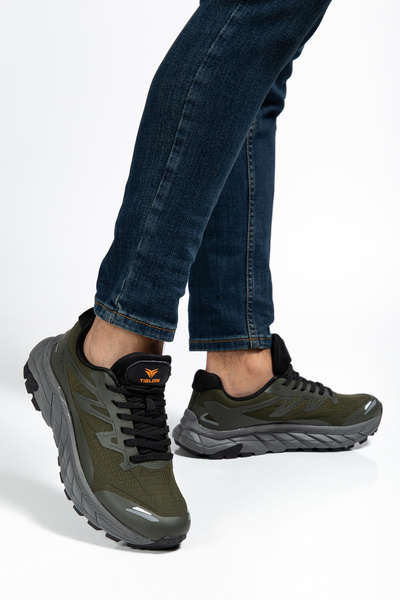 Erceka Lace-Up Casual Sports Shoes Sneaker Men's Blue Khaki Black Orthopedic Insoles