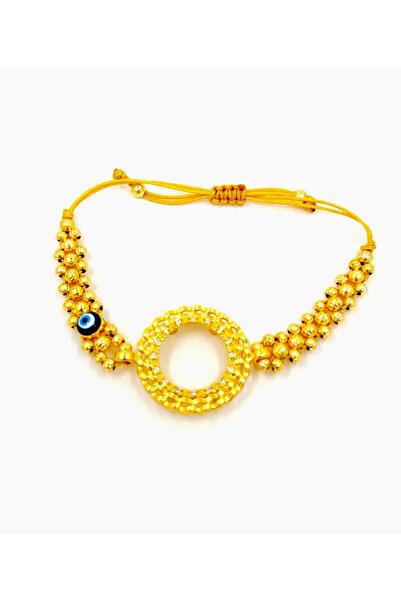 Parılda Premium Altın Kaplama Zerre Model Dorikalı Çeyrekli Bileklik - Nazar ...