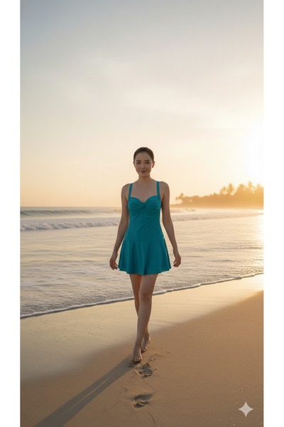 My-o Women's Draped Skirted Swimsuit – Comfortable Fit Stretch Fabric