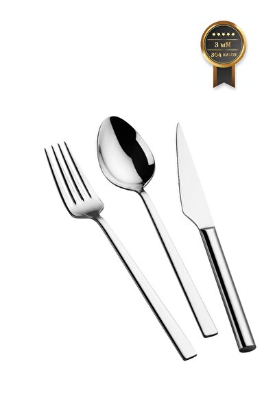 Arsel Sade 304 Kalite – 3 mm Kalınlık | Ağır ve Dayanıklı Çatal Kaşık Takımı | Çelik 60 Parça Set 18/10