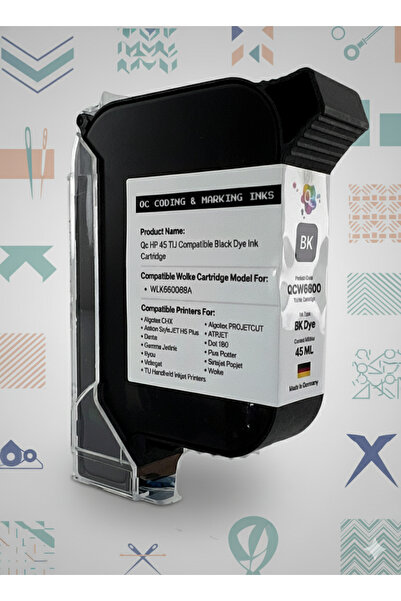 Qc HP 45 Wolke Videojet QCW6600 Muadil Plotter Kartuş