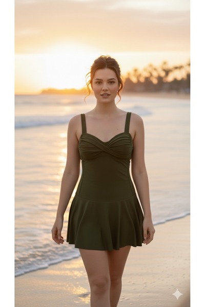 My-o Women's Draped Skirted Swimsuit – Comfortable Fit Stretch Fabric