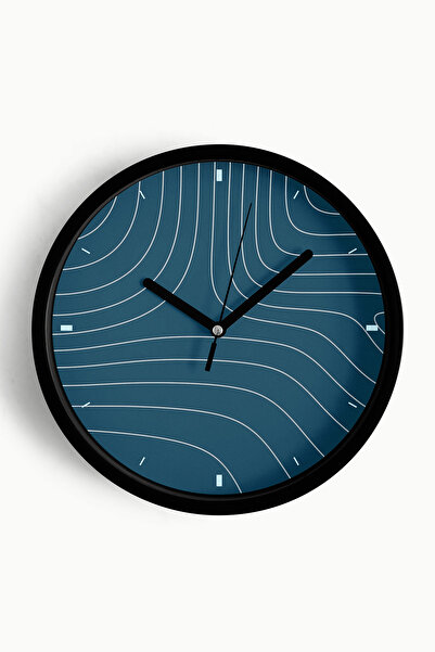 JHAAR Ceas de perete modern - 35cm - Carcasă neagră cu sticlă frontală - Meca...