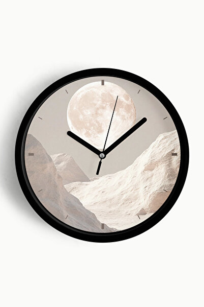 JHAAR Ceas de perete modern abstract - boem - natură - 42 cm - Carcasă neagră...