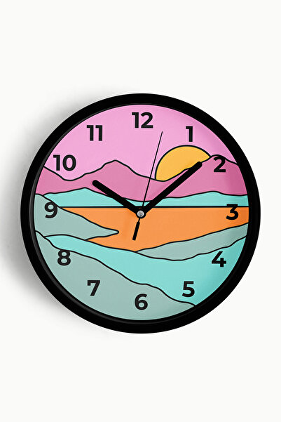 JHAAR Ceas de perete modern - 42cm - Carcasă neagră cu sticlă frontală - Meca...