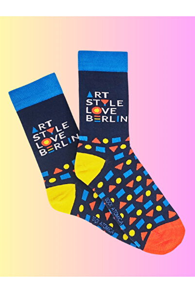 Shuttle Park Special Series Happy Colorful Art Love Berlin Patterned Socks Fun Comfortable Stylish Design Style Socks
