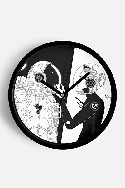 JHAAR Spațiu - Astronaut - Ceas de perete modern cu tematică astronomică - 25...