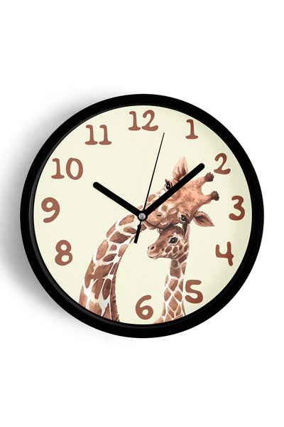 JHAAR Ceas de perete modern pentru camera copiilor cu tematică girafă adorabi...