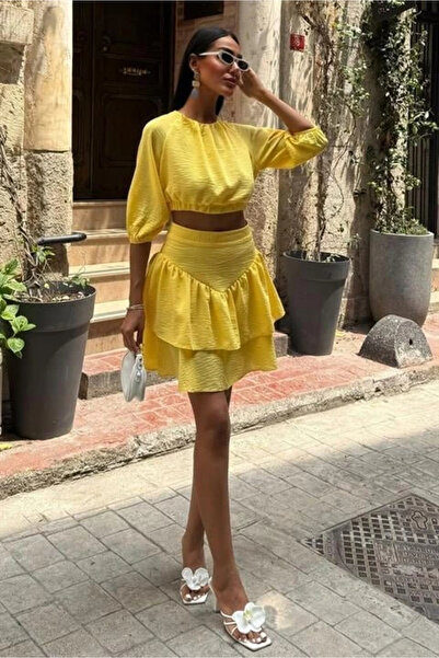 GENCULUS Crop blouse and layered skirt set 10207