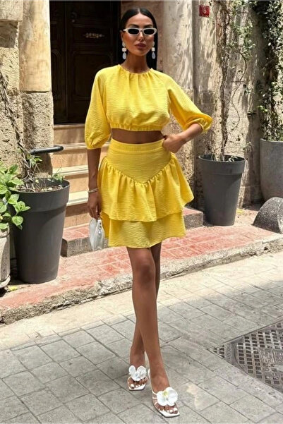 GENCULUS Crop blouse and layered skirt set 10207