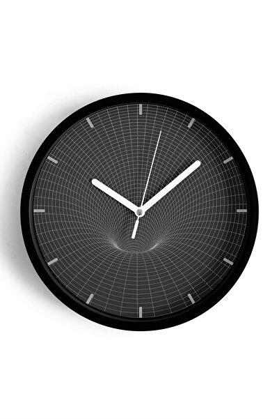 JHAAR Ceas de perete modern Olay Ufku - 42cm - Carcasă neagră cu sticlă front...