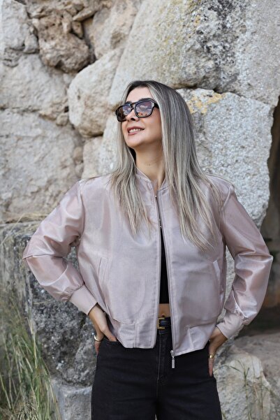 bytugcekaya Mink Tulle Bomber Jacket