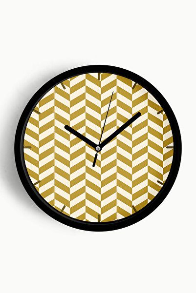 JHAAR Ceas de perete modern - 42cm - Carcasă neagră cu sticlă frontală - Meca...