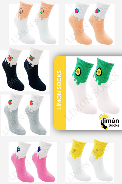 Limon Socks Men's Socks (5 Pairs) Unisex Colorful Washable Model Booties Women's Socks