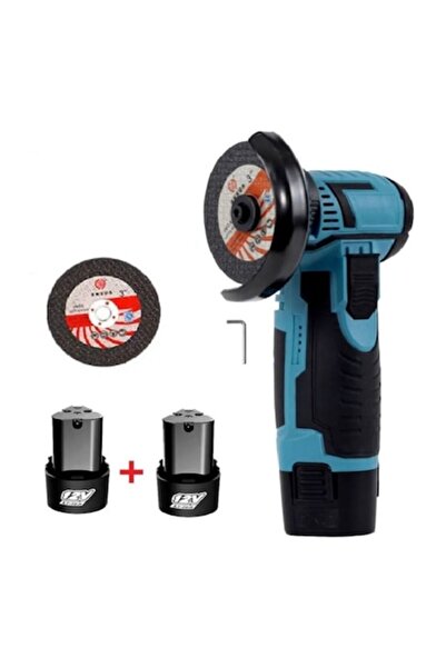 UNİBOX Mini Polizor Unghiular, Flex, Fara Fir, 12V, 19500 RPM, 2 Acumulatori, Portabil, 2 Discuri,