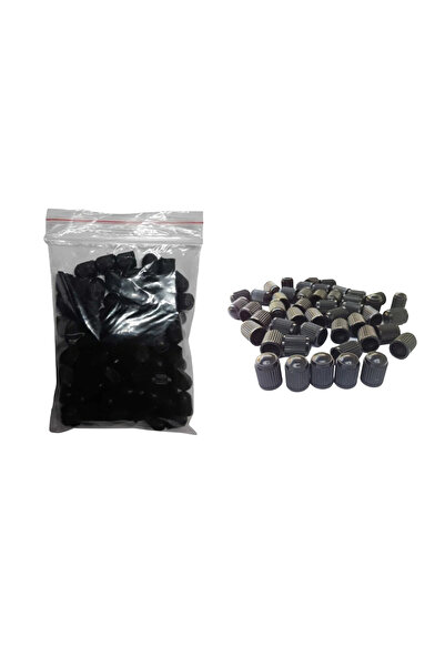 JuneThree 100 Adet Siyah Plastik Sibop Kapağı Üniversal Uyumlu Lastik Sibop K...