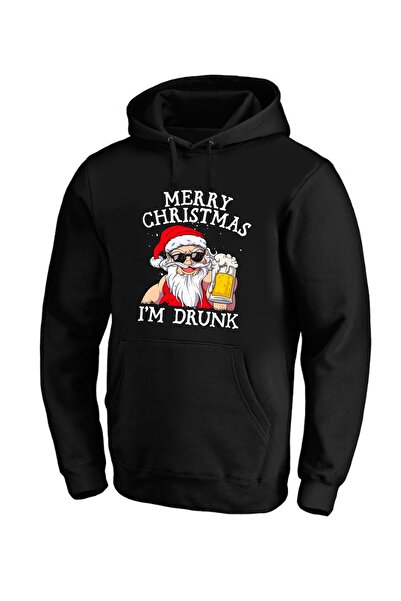 Efendioğlu Design kapüşonlu I'm Drunk baskılı noel baba merry christmas baskı...