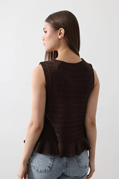 GENCULUS Tie Front Vest Brown